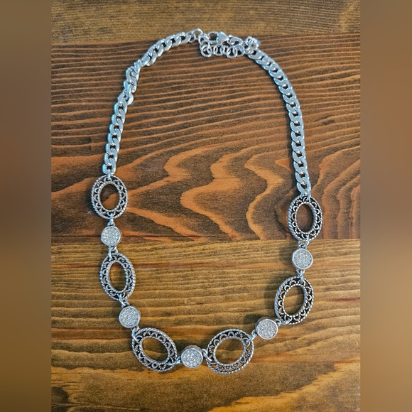 Brighton Reversible Rhinestone Townsend Circle Chain Necklace - Picture 2 of 7